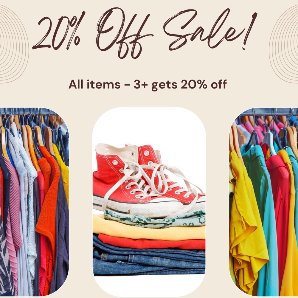 20% OFF SALE for 3+ ITEMS